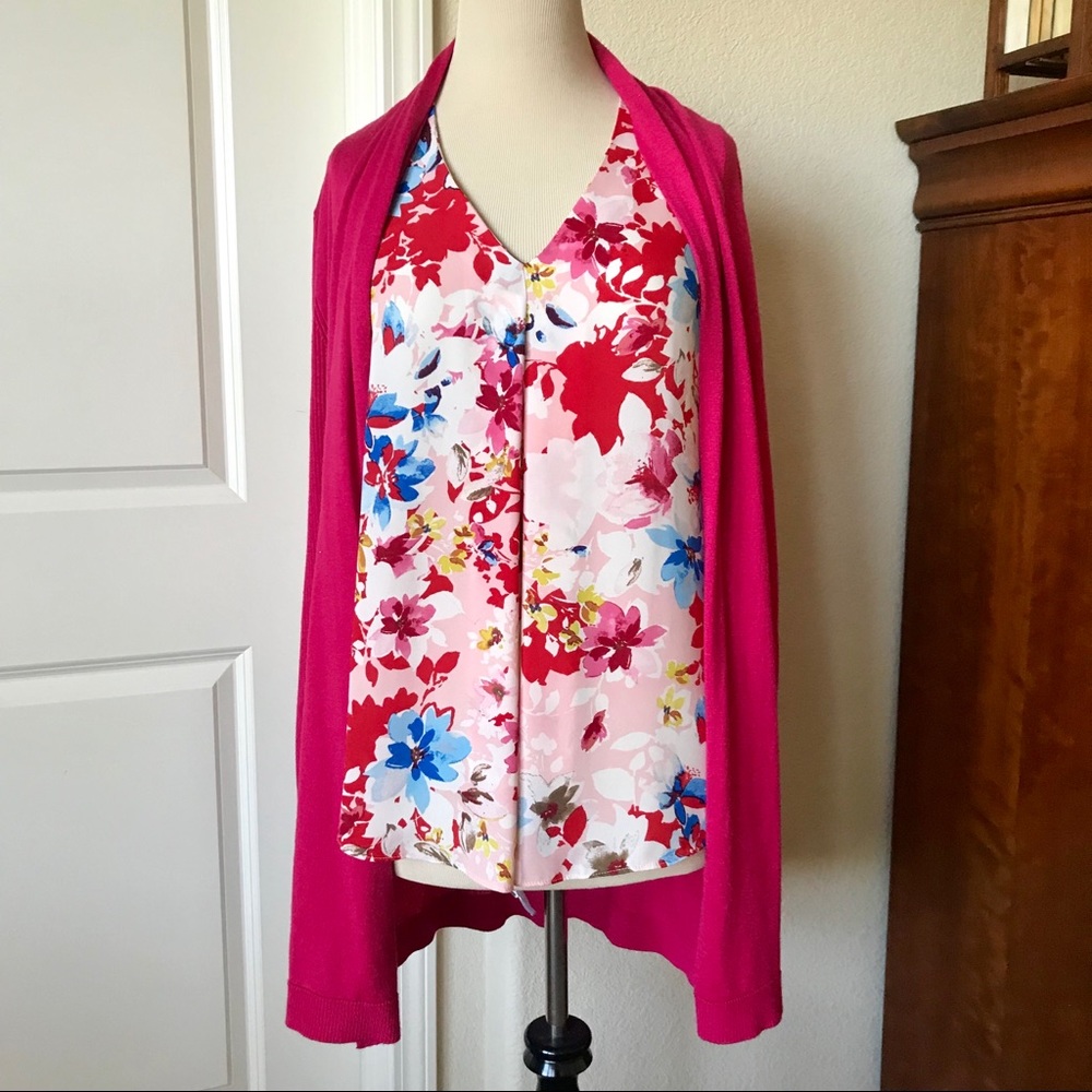 Vibrant Pink Cardigan Sweater